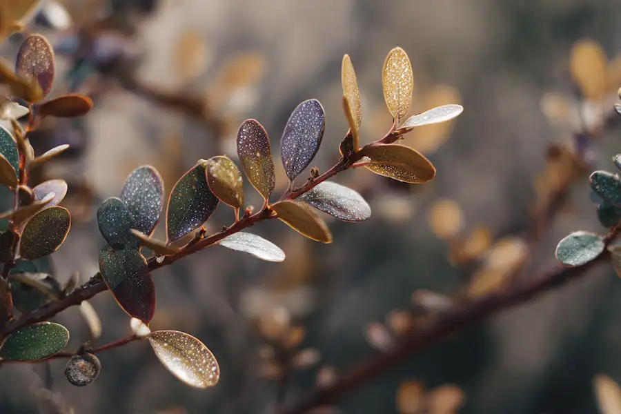 creosote bush leaves resin close up