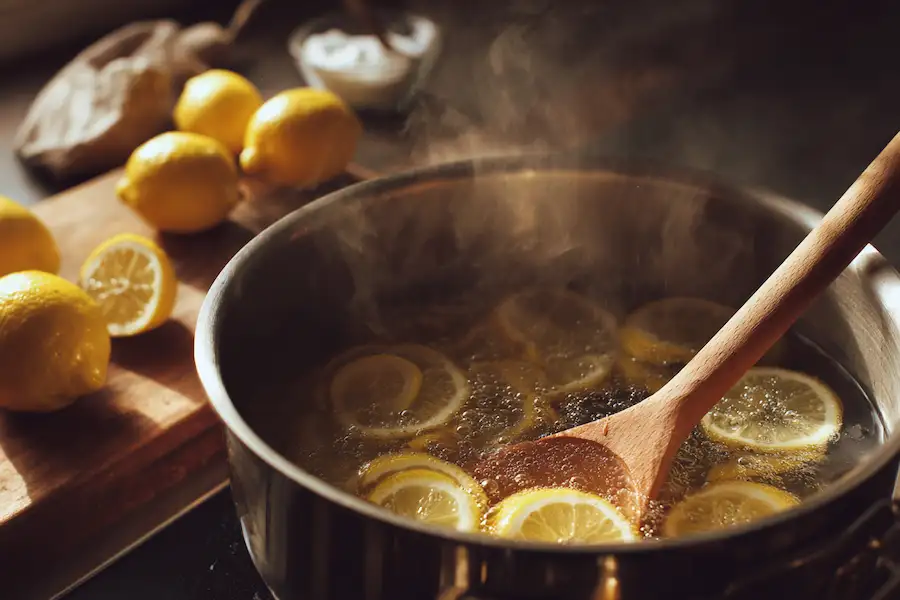 homemade lemon peel cleaner preparation