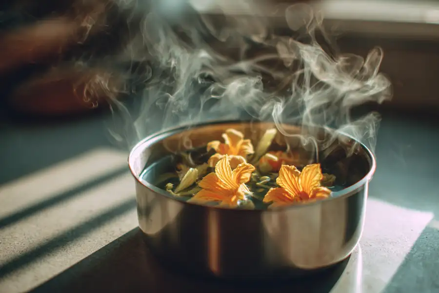 kwiaty męskiej papai gotowane metodą tradycyjną