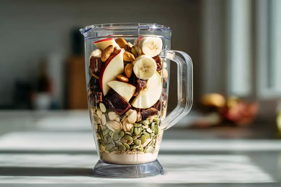 Składniki naturalnego napoju oczyszczającego jelita w blenderze