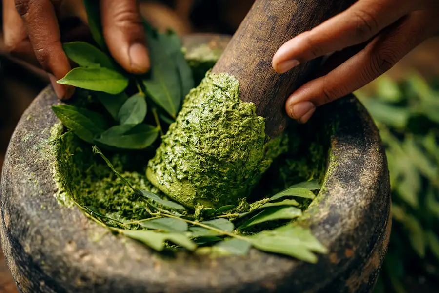pasta z liści senesu oskrzydlonego, środek przeciwgrzybiczy