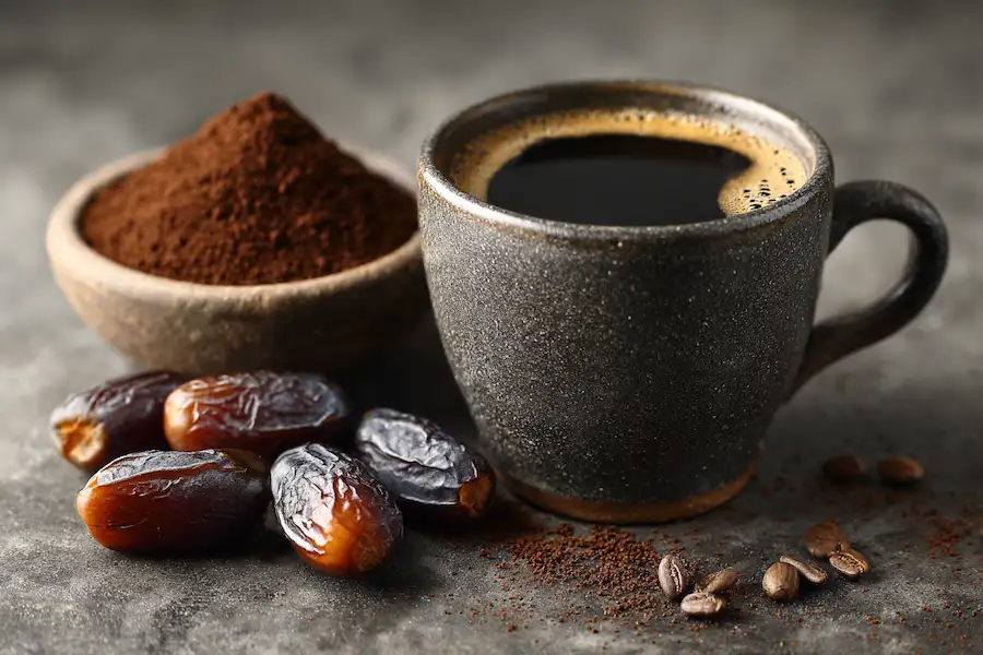 brewed date seed coffee cup