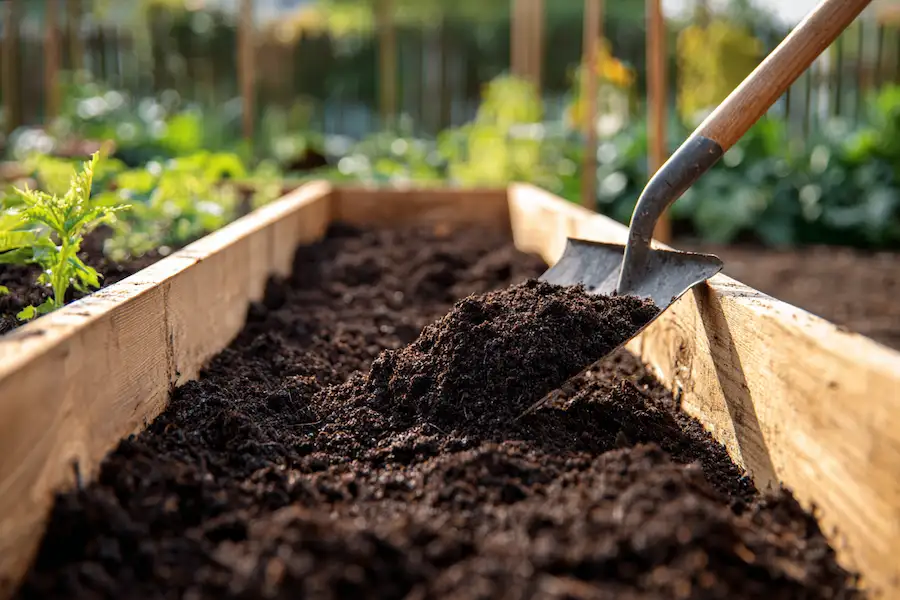 raised garden bed soil preparation