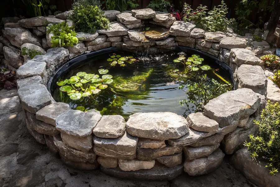 raised stone garden pond diy