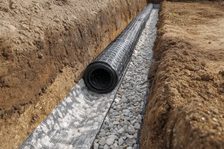 walipini french drain installation