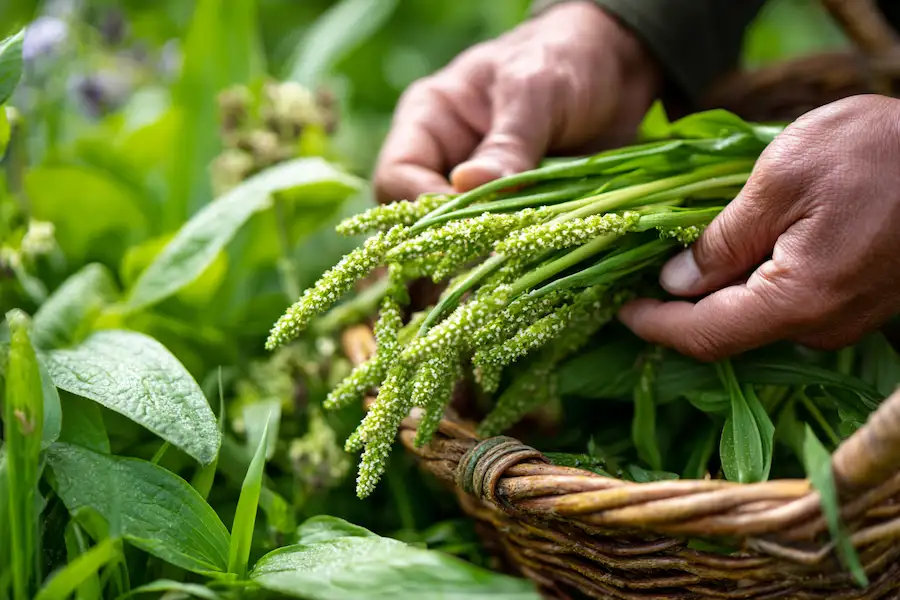 broadleaf plantain flowering shoots edible