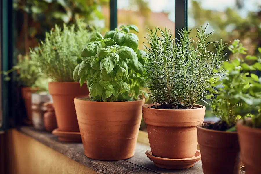 portable potted herb collection