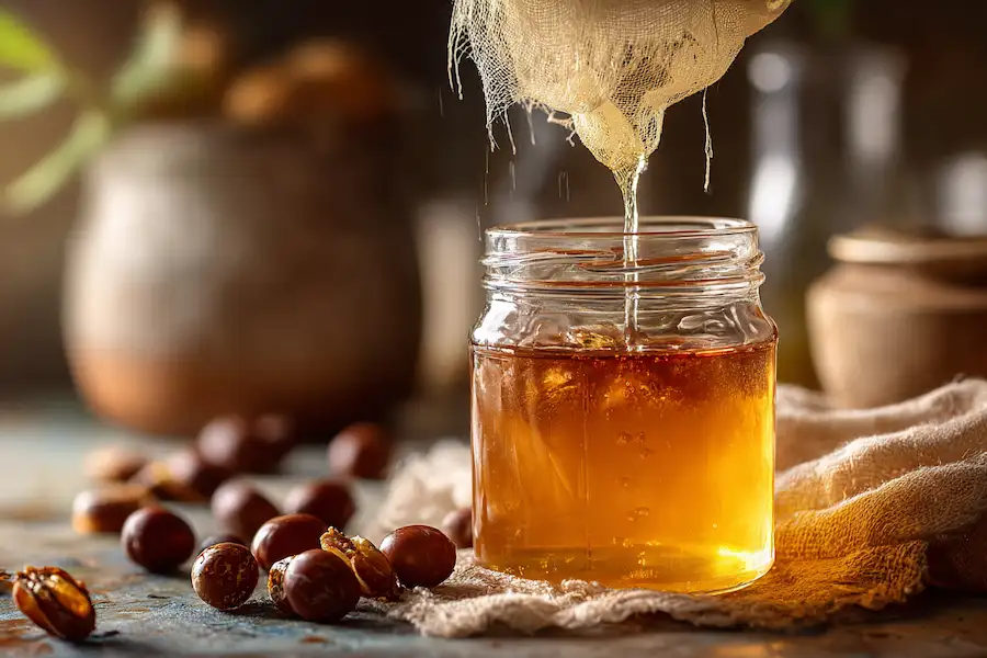 soapberry liquid straining process