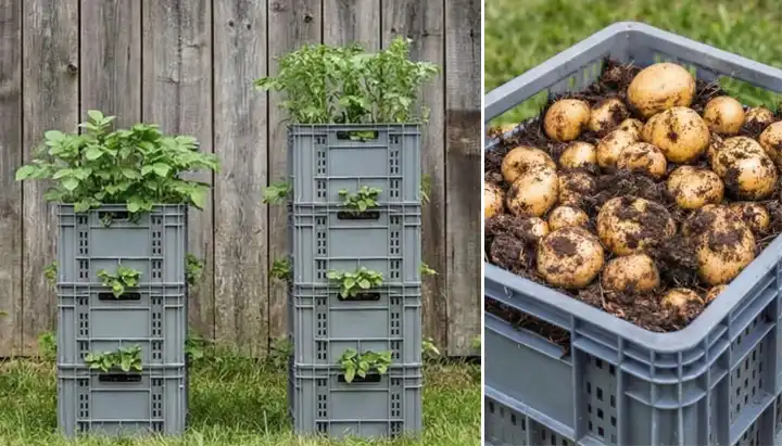 How to Plant Potatoes in Stackable Crates – The Vertical Garden Hack That Maximizes Space