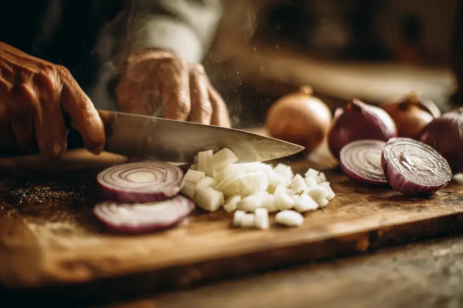 différentes façons de couper les oignons