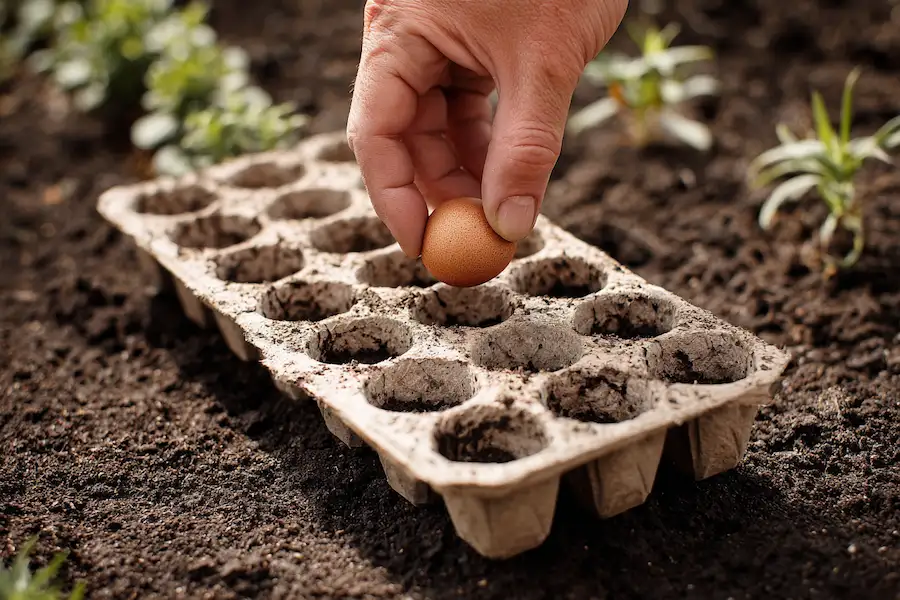 jardin de la méthode de plantation de carottes en carton à œufs