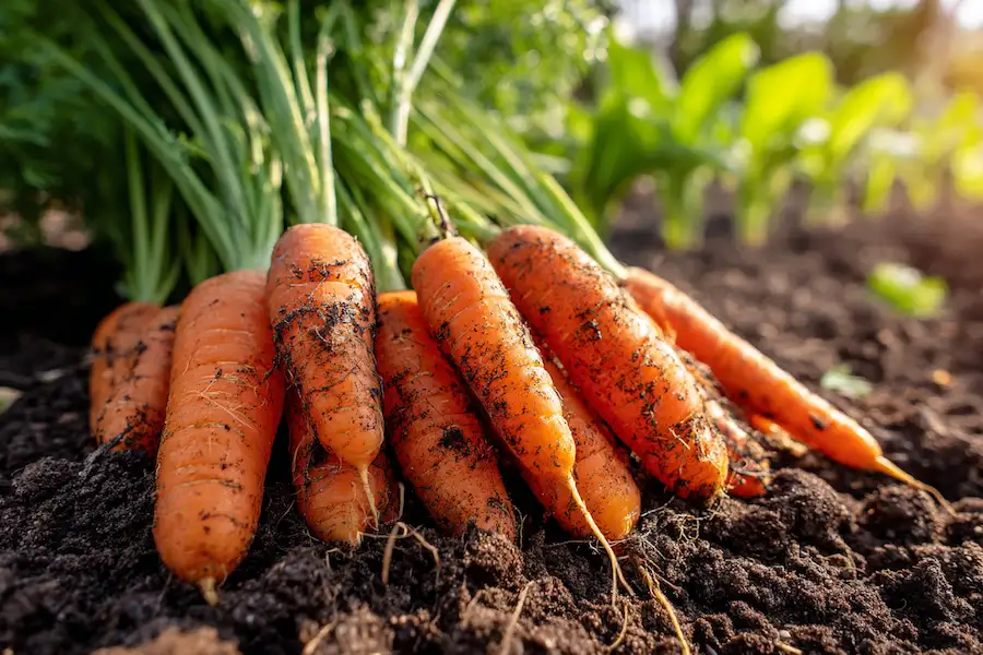 récolte saine de carottes croissance des racines droites