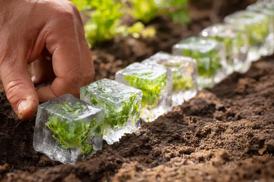 parsley seed ice cube planting method