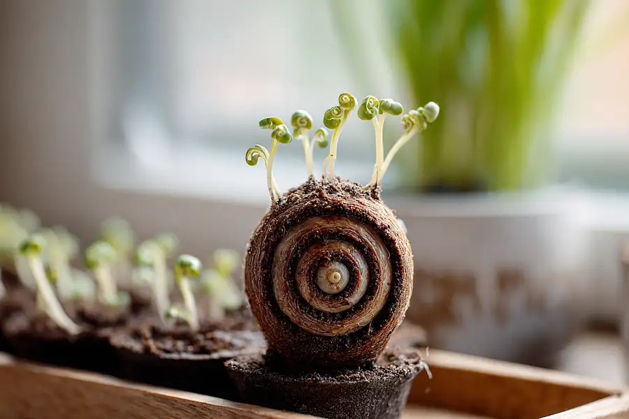 méthode de démarrage des semences d'intérieur à base d'escargot à graines