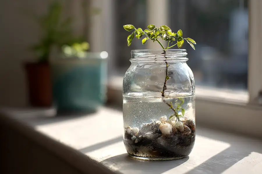 installation de déblais de propagation d'eau conteneur transparent