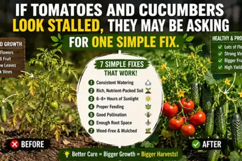 Your Tomatoes and Cucumbers Look Healthy… But They’ve Stopped Growing? Here Are 7 Simple Fixes That Can Get Them Growing Again